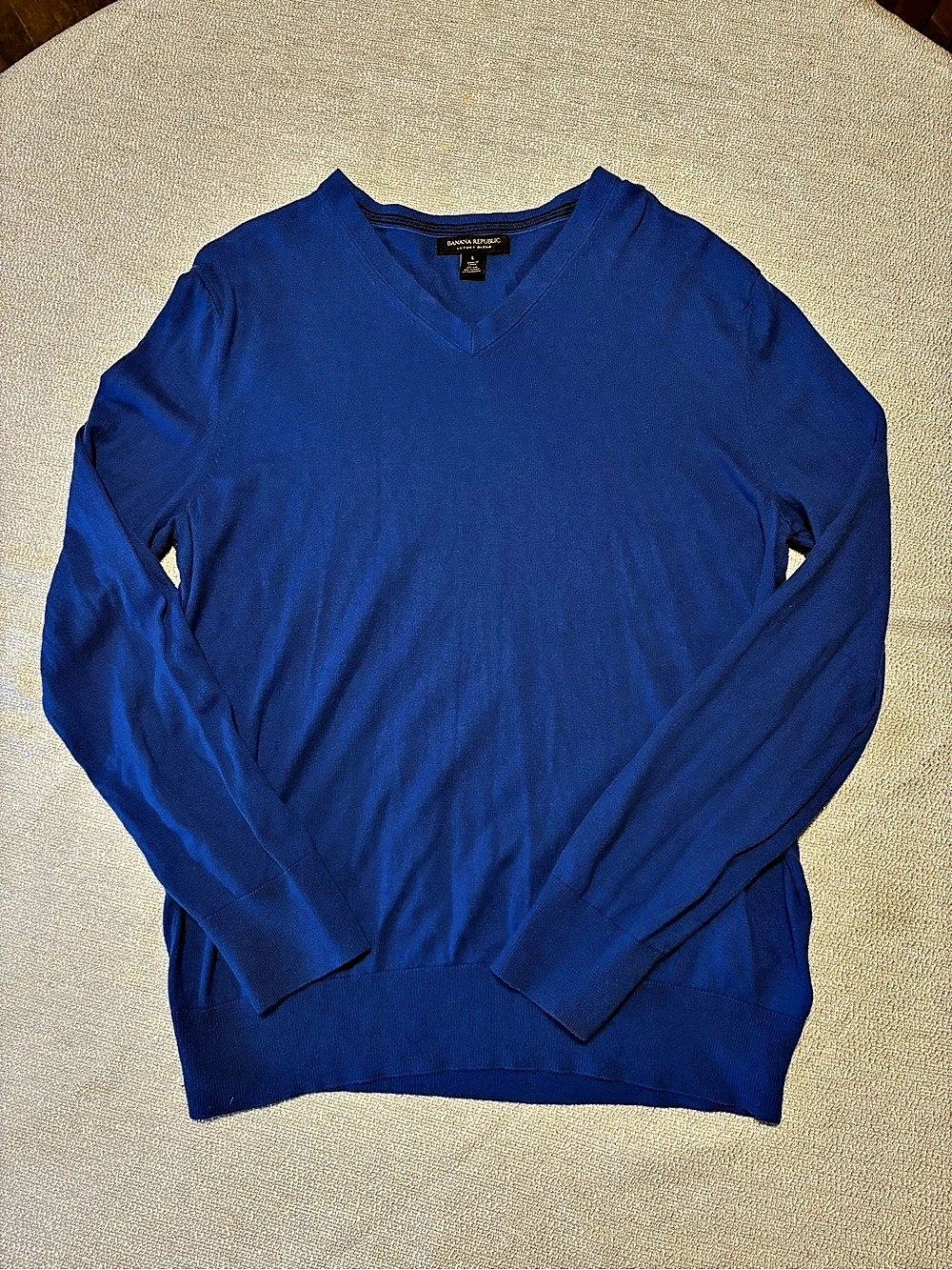 Banana Republic Luxury Blend V-Neck Sweater Blue Large